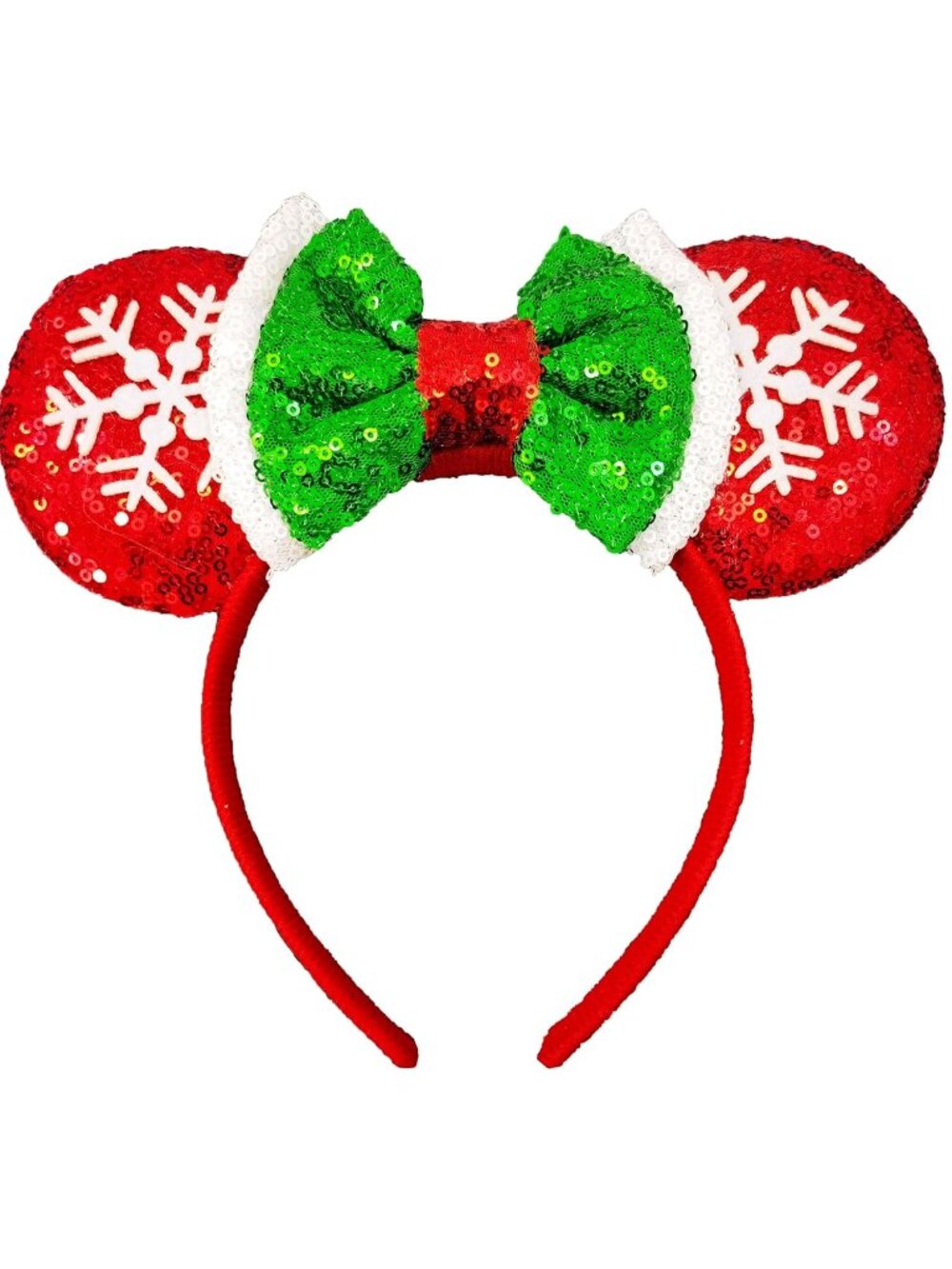 Women Red snow Ghost plastic Anti-Slip Sequin Mickey Mouse Headband